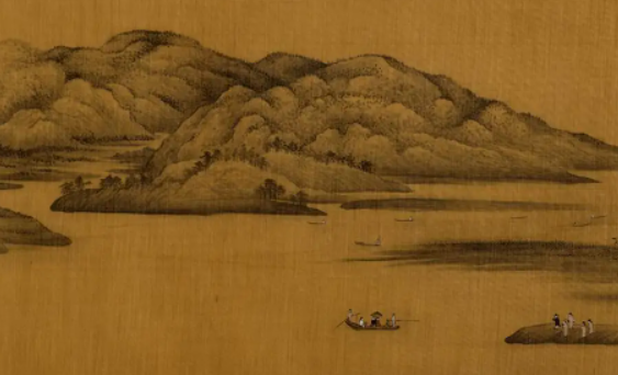 中国山水画 Horizontal Chinese Antique Landscape Painting Wall Art Décor